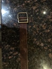 Polo Ralph Lauren Brown Leather Brass D-Ring Belt Size 36