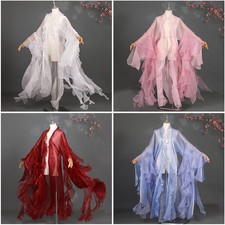 Fairy Hanfu Chiffon Cloak Cardigan Wide Sleeved Coat Wrinkled Chinese Costume