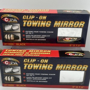 CIPA Clip-On Towing Mirror #11950, Black 5" x 7.5" Lot of 2