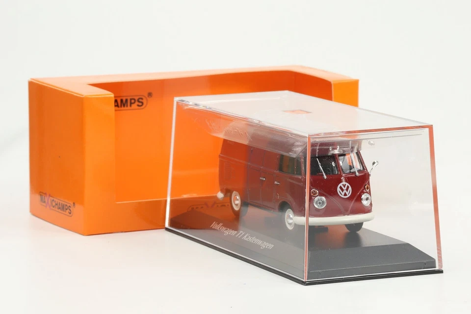 1:43 Minichamps Volkswagen VW T1 Furgone 1963 Rosso Maxichamps - Immagine 4 di 4