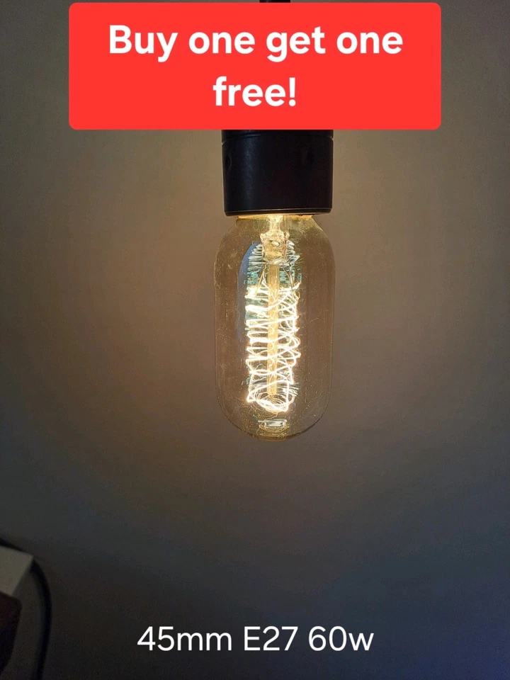 EDISON BULB E27 45mm Vintage Antique Style Bulbs Edison Industrial Filament Bulb Light