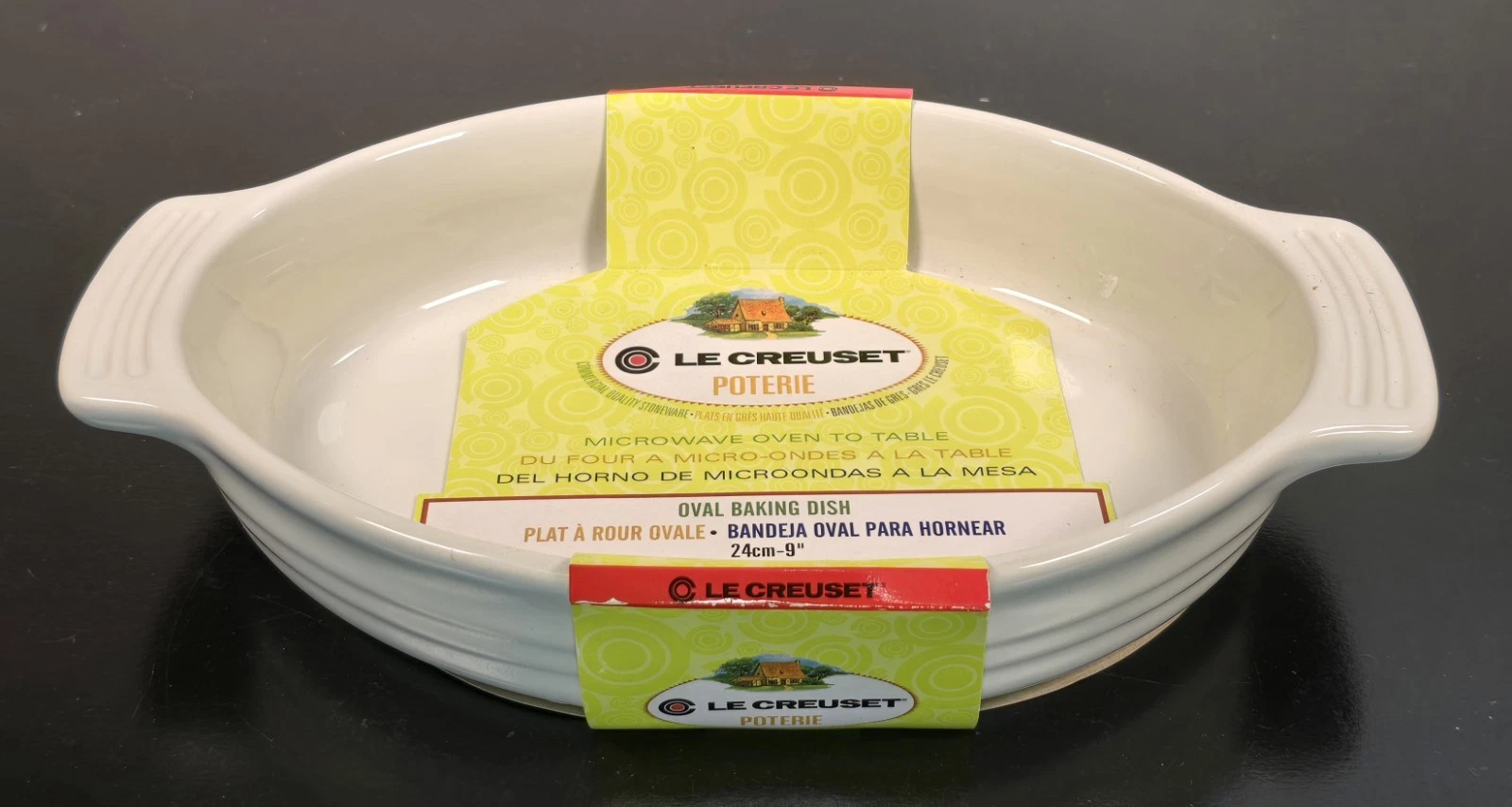 Le Creuset White Poterie Oval Stoneware Baking Dish 9 Inches New