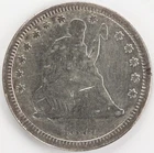 Cleaned/Scratched VF 1877 CC Seated Liberty Quarter