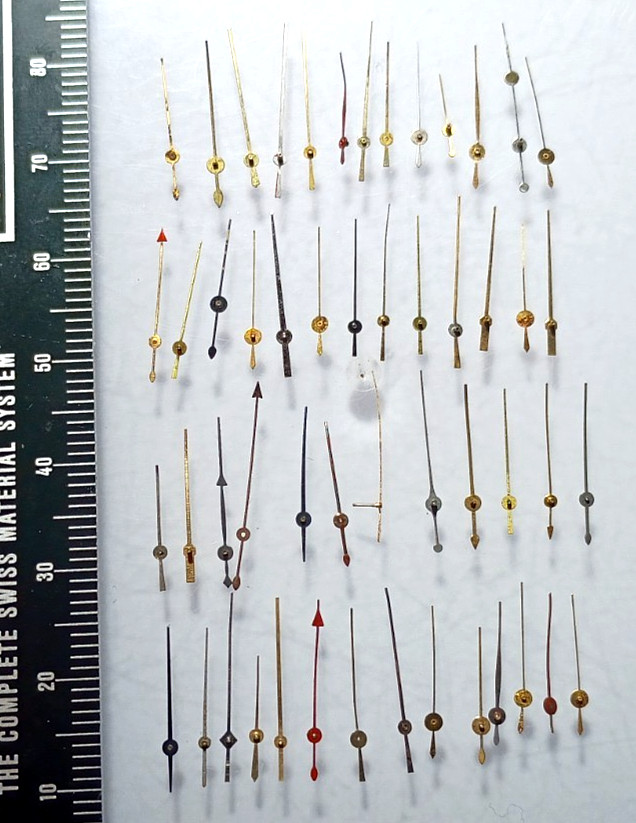 of parts Watchmaker Silver Sweep Second &amp; Red watch Blue Lot Gold Hands 50 - vintagewatches.pk