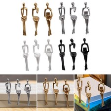 3 statuette di sculture astratte della statua del pensatore seduto per la