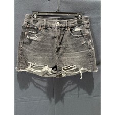 American Eagle Outfitters Black Distressed Denim Jean Shorts Size 10