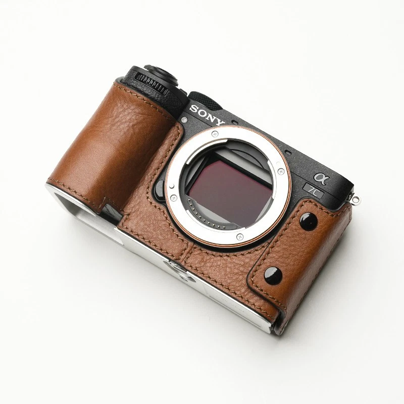 Genuine Leather Camera Case For Sony A7C2 A7CII A7CR Protect Bag Cover Base New - Image 2 of 4