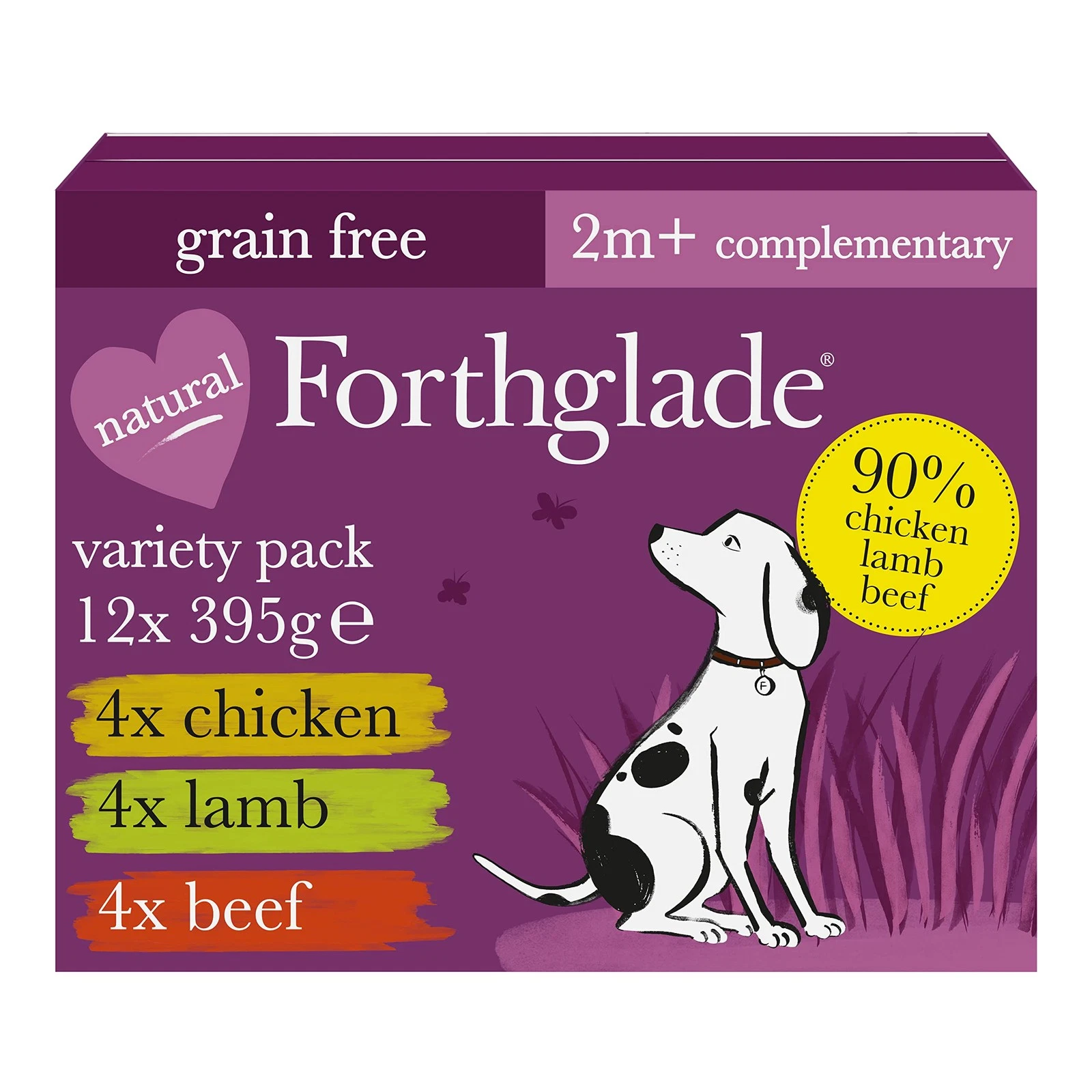 Forthglade Complementary Wet Dog Food Variety Pack 12 x 395g Trays Grain Fre...