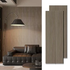  2-Pack 94.5" x 24" Acoustic Wood Panels for Wall, 31 sq.ft Soundproof Peach