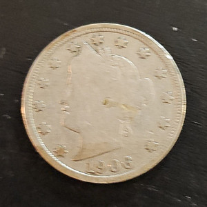 1906 Liberty Head V Nickel 5C Circulated, Philadelphia Uncert Ungrad 4815