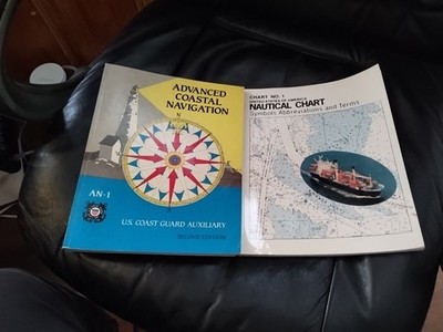 Advanced Coastal Navigation  AN-1 US COASTGUARD & Nautical Chart # 1 USA 2 books