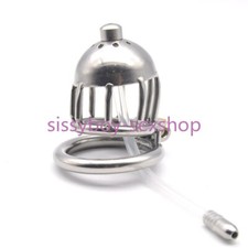 Stainless Steel Male Chastity Device Short Cage for Men Metal Locking Belt