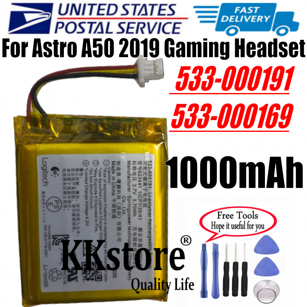 Genuine 1000mAh Battery For Astro A50 2019 Gaming Headset 533