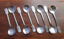 VINERS SHEFFIELD ENGLAND Demitasse Spoons SET Of 8 Stainless Steel 18/8 MCM 4.5"