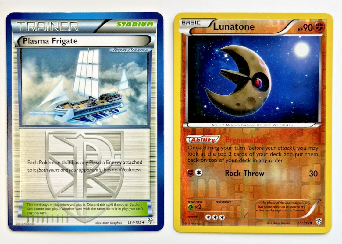2012 Pokemon Lunatone 73/135 Reverse Holo Plasma Frigate Uncommon Plasma Storm