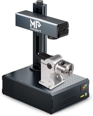 Monport 60W Mopa Fiber Laser Engraver Marker 7x7 with Rotary Axis LightBurn Comp