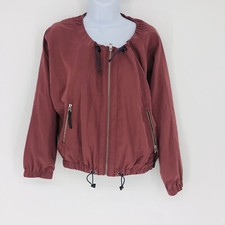 Athleta Chill Bomber Jacket, Crushed Berry Size Small Full Zip Collarless Lined