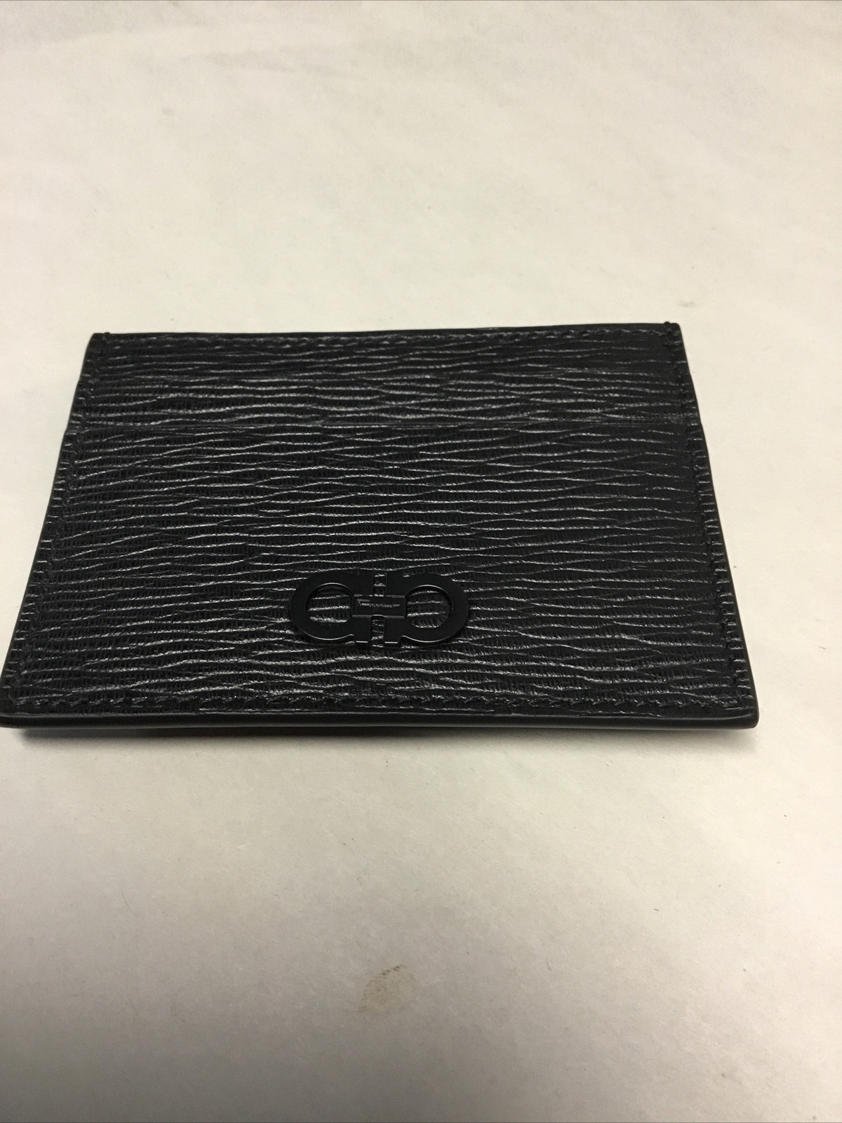 Salvatore Ferragamo REVIVAL Black/Brown Card Holder Money Clip NEW eBay