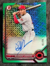 2022 Bowman GREEN MOJO REFRACTOR PROSPECT ROOKIE AUTO Ricardo Cabrera 81/99