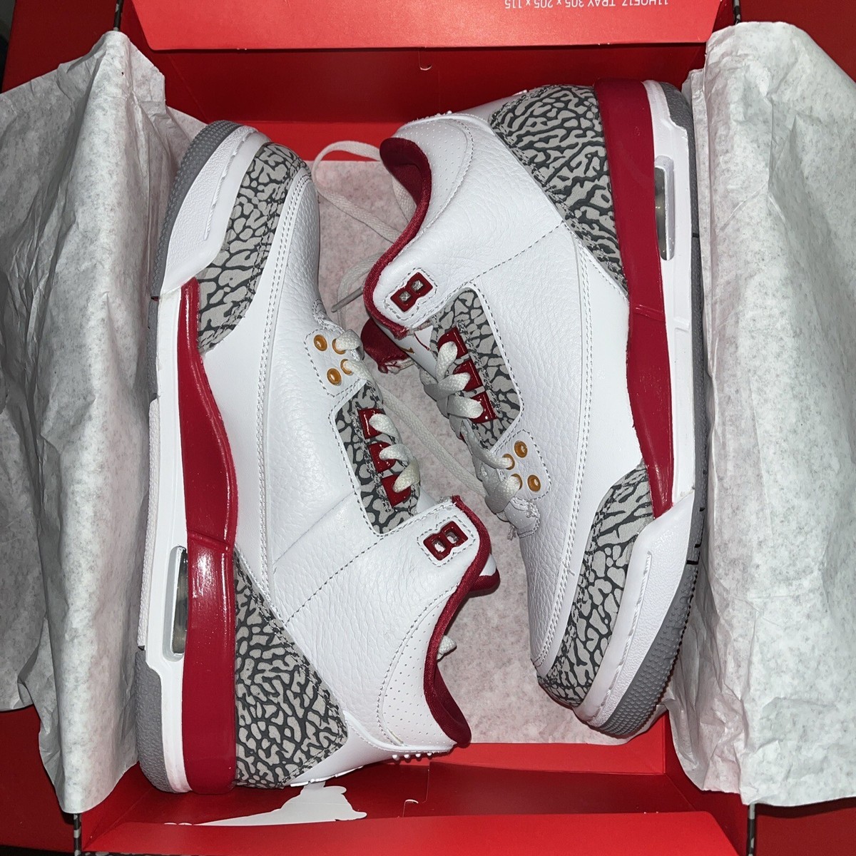 NEW* Air Jordan 3 Retro GS 'Cardinal Red' Kid's shoe size 7Y