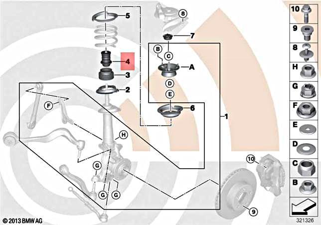 Genuine BMW E60 E61 520d 520i 523i 525d Additional damper Front