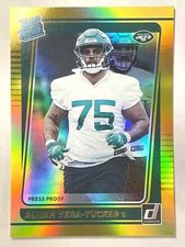 RATED ROOKIE CARD ALIJAH VERA-TUCKER Jets 2021 Donruss GOLD HOLO PRESS PROOF 333