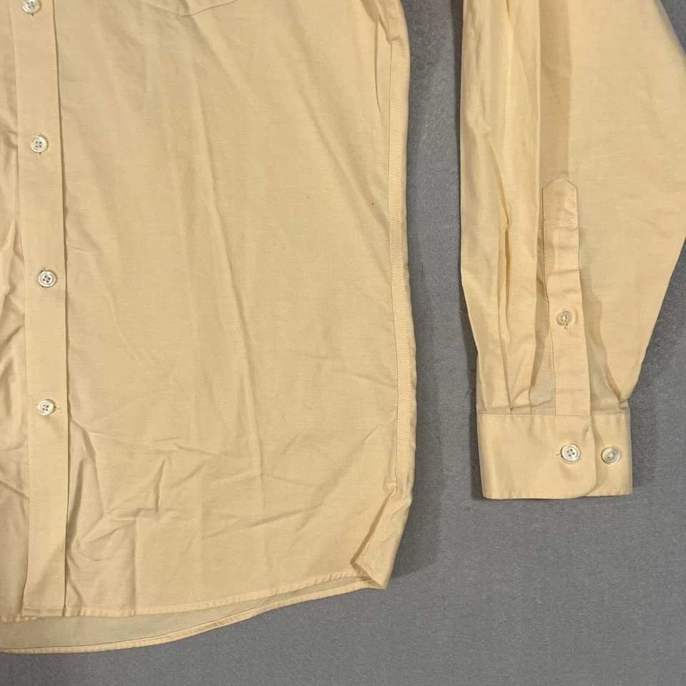 Camisa de vestir Eddie Bauer calce relajado resistente a las arrugas para hombre M manga larga amarilla Foto 3 de 4