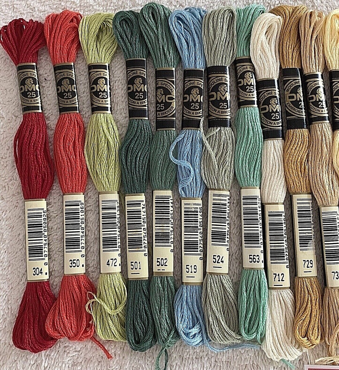 DMC Embroidery Floss Thread Cotton 8.7 Yards 25 Skeins Mixed
