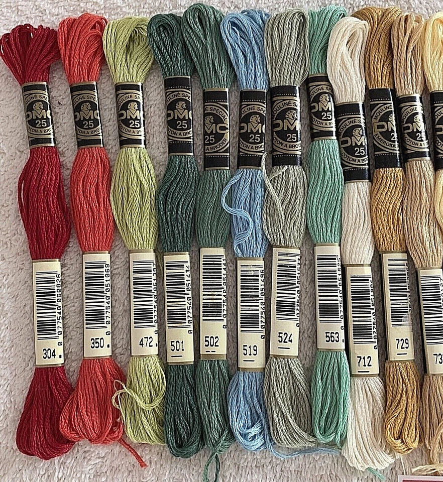 DMC Embroidery Floss Thread Cotton 8.7 Yards 25 Skeins Mixed Colors No Duplicate - Image 2 of 4