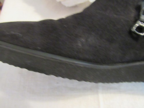 ELLEN TRACY Italy Black Suede Leather Double Zip Ankle Boots Women's Size 7.5 B - Picture 14 of 17