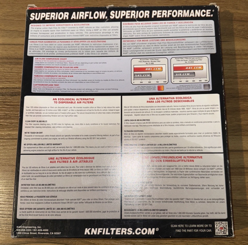 Filtro de aire K&N para Acadia/Enclave/Outlook/Traverse 2007-2016 3,6 L V6 33-2394 Foto 3 de 4