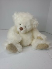 Rare Russ Berrie  Co Ribbons Bear with Tag Stuffed Plush Stuffed Animal white