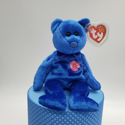 Ty Beanie Baby Vanda Bear ~ Feb. 18, 2002 ~ Blue Bear Plush