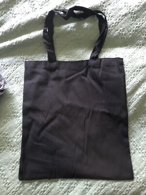 24 Pack Blank Canvas Tote Bags Black Lightweight Reusable