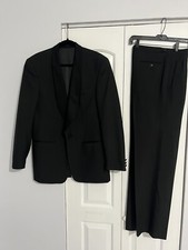 ELEGANT vintage Black Classic 2 piece Tuxedo wool size 42L 32L