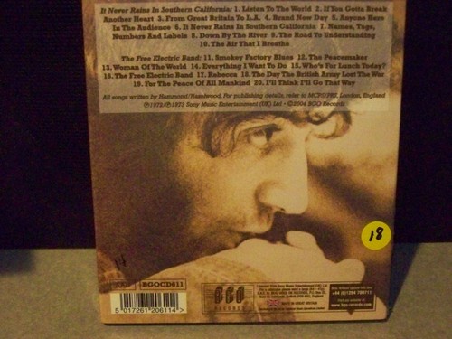 ALBERT HAMMOND" IT NEVER RAINS AND FREE ELCTRIC BAND U.K. 2 FER CD - Picture 2 of 2