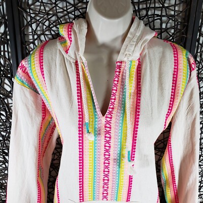 Pull à Capuche BEACH BY EXIST Femme Taille S - Style Hippie Boho, Coloré, Parfait Pour La Plage !