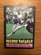 1985 Topps Football Card Mark Clayton Record Breaker #1 VG