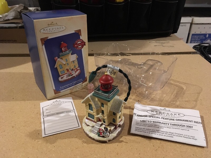 Hallmark Keepsake Ornament "Lighthouse Greetings". 2004. With a Blinking Light.