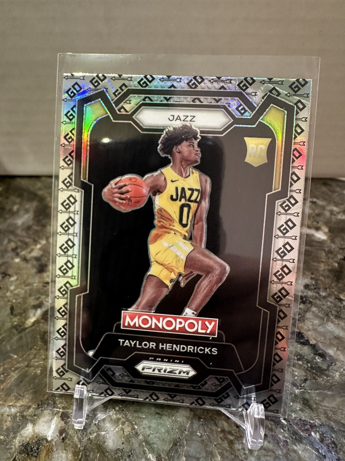 2023-24 Panini Prizm Monopoly Taylor Hendricks Rookie Go Space SP Jazz RC