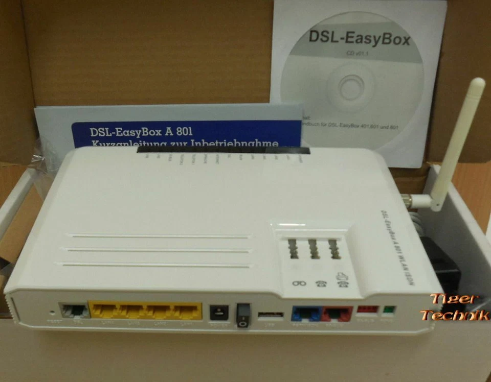 SMC Easy Box A 801 DSL Router ADSL ADSL2+ 3xTAE WLAN ISDN USB 4x LAN* nw545 - Bild 3 von 4