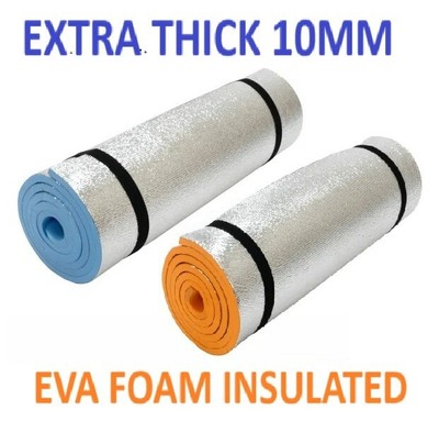 Sleeping Pad Mat 10mm Roll Up Foil Insulated Foil Eva Foam Camping Hiking  DofE UK