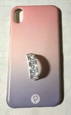 Loopy iPhone XS MAX Righty Matte Case SUNSET White Loop w/ Silver Snowflake Pink