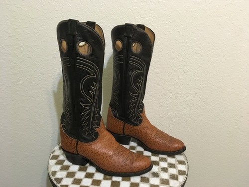VINTAGE BLACK LABEL TONY LAMA WESTERN COWBOY BUCKAROO BOSS BOOTS 9 B