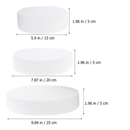 3 Pcs Fake Cake Dummies Faux Wedding Cake Tiers Round Cake Dummy - Picture 9 of 12