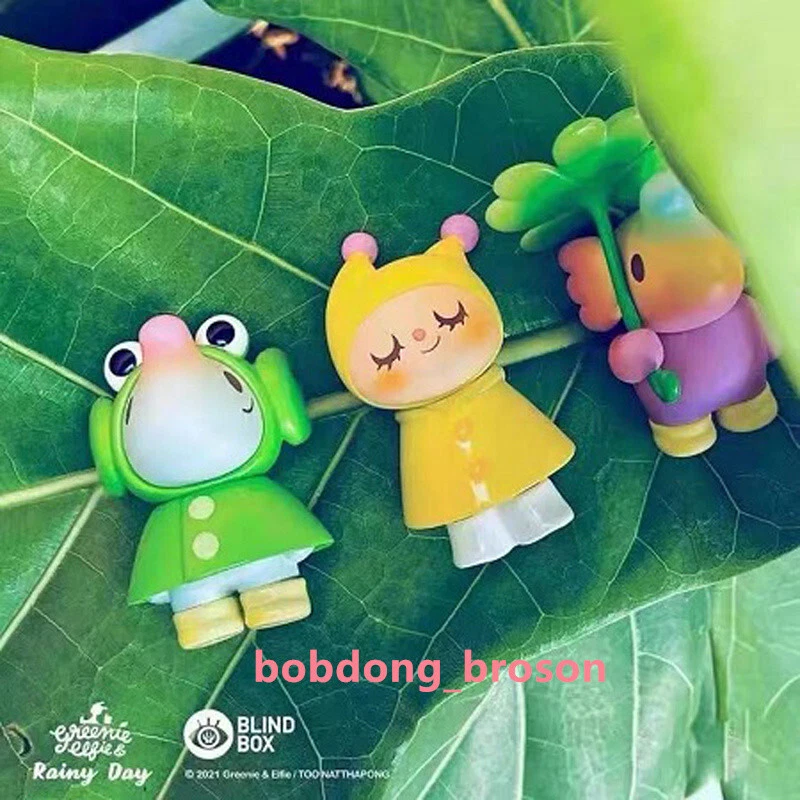 Unbox Rainy Day Greenie Elfie VINILO Juego de Caja Ciega (6 Piezas) H7CM Figura SOFUBI Foto 2 de 4