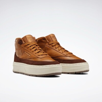 Reebok Club C Geo Mid ''GZ2235'' Sneakers, Brown/Beige Womens US Size 7.5