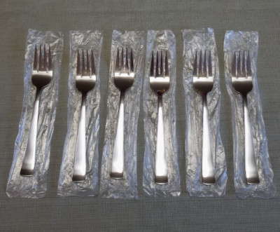 6- Oneida AVERY Salad Forks 7 1/8'' Flatware Stainless Silverware Set of 6 New.