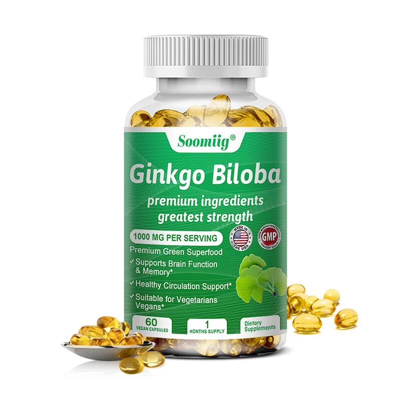 SOOMIIG Ginkgo Biloba 1000mg da 30 a 120 capsule circolazione della memoria