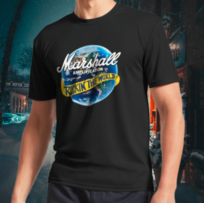 NEW! Marshall Rockin the World Amp Logo Long Sleeve T-Shirt Funny Size S to 5XL